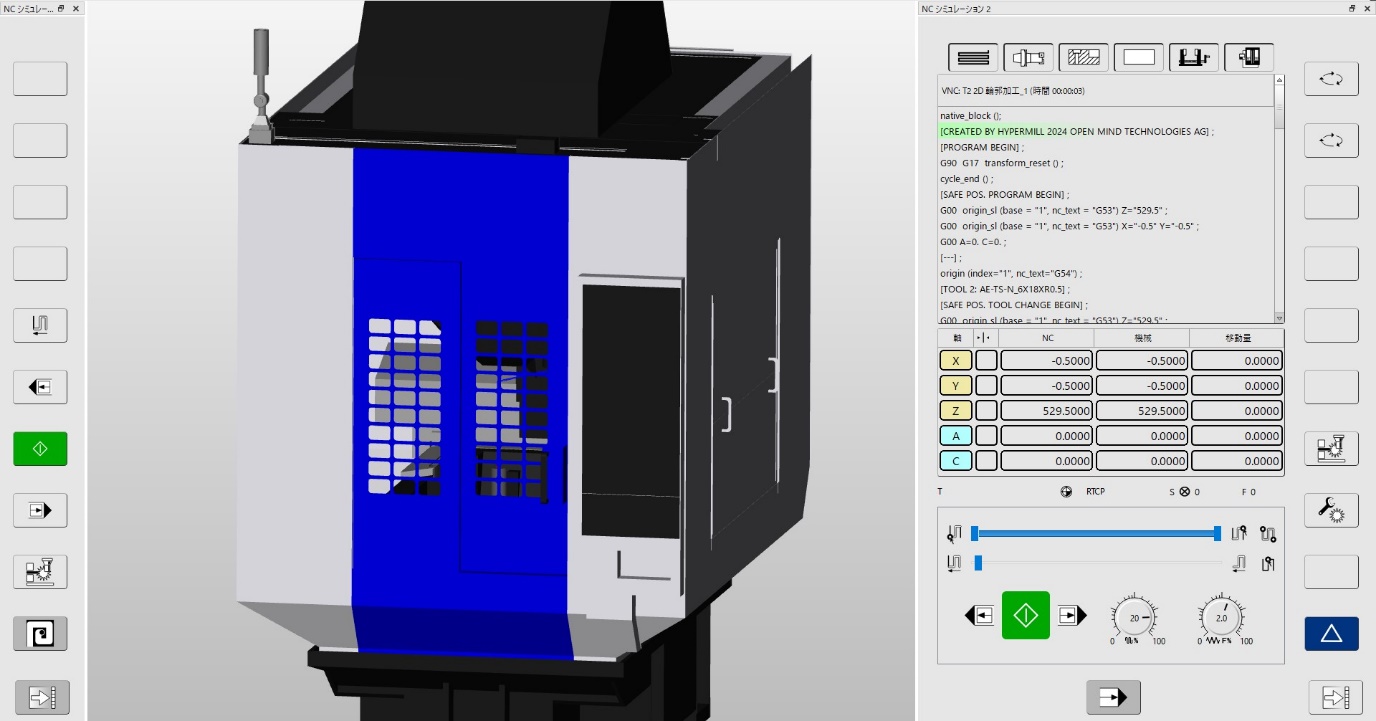 �����Ŵ��ڹر�״̬��SPEEDIO-M200Xd1-5��ӹ����Ķ�Ӧ��hyperMILL�ο�ʾ��ͼ